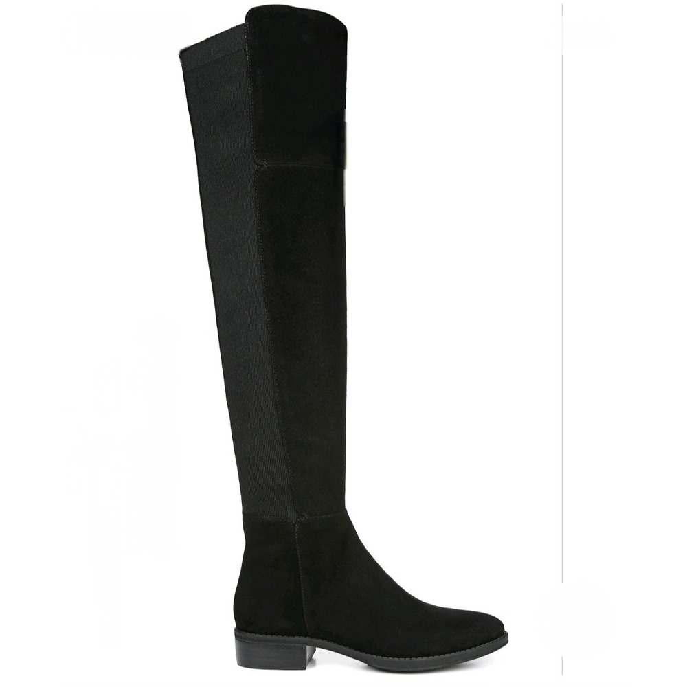 Sam Edelman Pam Black Suede Over The Knee Boots Low Block Heel Womens 9.5 M